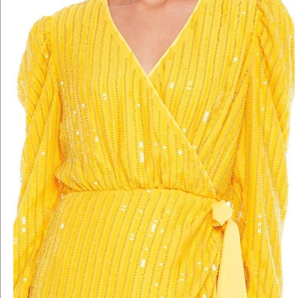 TALULAH Yellow Beaming Beaded Mini Cocktail Dress - Picture 5 of 6